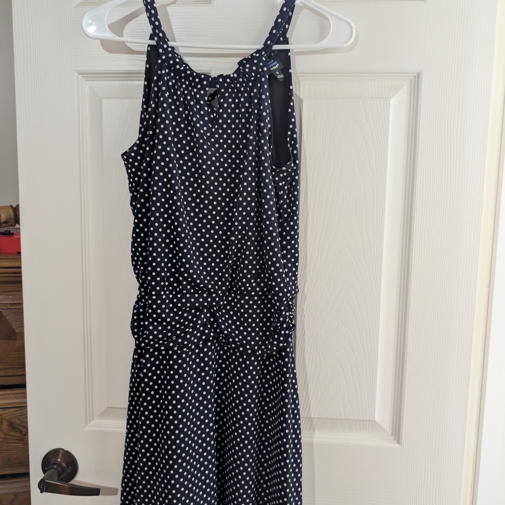 Saint Tropez West Navy Polka Dot Midi Dress